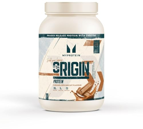 Myprotein Origin Protein mit Kreatin 1.2kg – Karamell-Keks - Hochwertige Proteinpulver für Muskelaufbau & Regeneration, 30 g Protein & 5 g Kreatin pro Portion – 25 Portionen