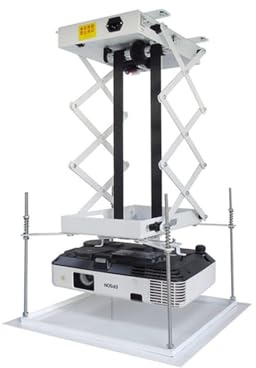Motorized Projector Lift Ceiling Mount with Wireless Remote - Easy Installation Scissors Design for Comfortable Work Environment