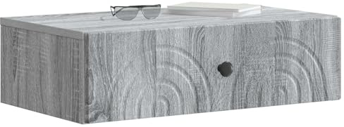 vidaXL Wandmontierter Beistelltisch Graues Sonoma 59 x 34,5 x 17 cm, Wohnzimmer, moderner Tisch, clevere Aufbewahrung, stylische, platzsparende Möbel für Ordnung