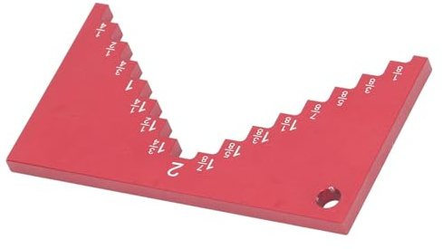 Aramox Step Depth Gauge Aluminum Alloy Router Depth Gauge with Engraved Scale Red Anodized Finish 2 in 1 Saw Setup Tool for Table Saw Router Bench Planes Users