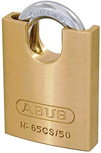 ABUS Vorhängeschloss Messing 65CS/50 - Schlosskörper aus Messing - gehärteter Stahlbügel und Bügelschutz - ABUS-Sicherheitslevel 6