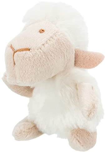 TRIXIE Jouets pour chats Mouton - Pour câliner et jouer - Herbe à chat - Peluche - blanc/beige - 10 cm - 45767