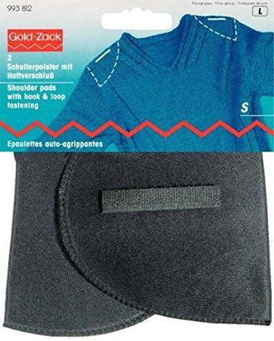 Prym schwarz 993812 Schulterpolster Halbmond Haftverschluß PA S, Polyester, S 125 x 100 x 12 mm, 2 Stück, 2