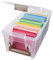 ArtBin 6925AB Semi Satchel with 3 Removable Dividers, Portable Art & Craft Organizer with Handle, [1] Plastic Storage Case, Clear, Gold, 0