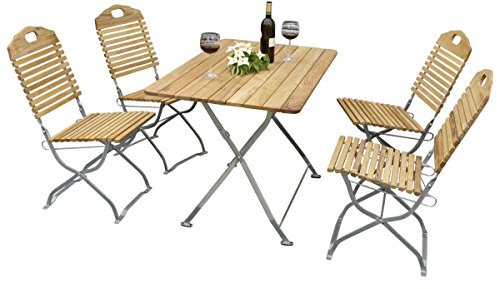 Gartengruppe Gartenmöbel Set 5-teilig Gartengarnitur Kurgarten Robinie Stahl