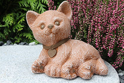 STEINFIGUREN SPICKER Steinfigur Katze mit Halsband, 176/3 Gartenfigur Steinguss Tierfigur Terrakotta Patina