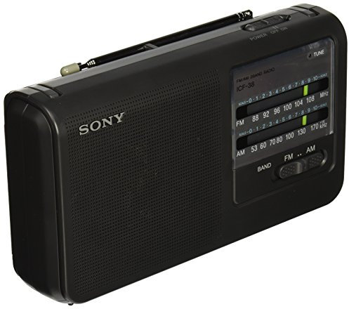 Sony ICF38 Portable AM/FM Radio (Black)