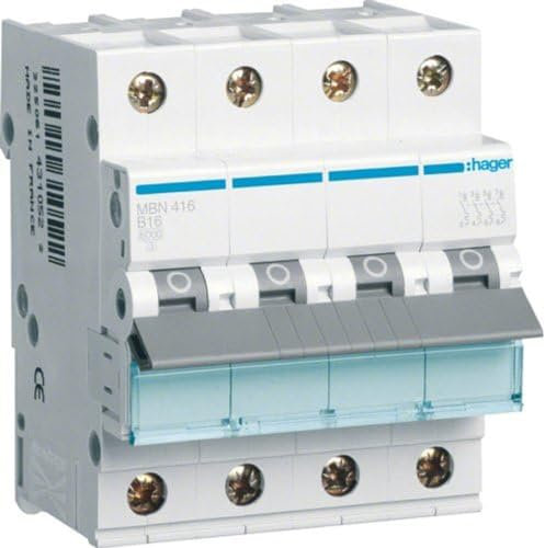 Hager MBN416 B-Type 4P 4 Modul (S) Leitungsschutzschalter (25-60°C, -25-80°C)