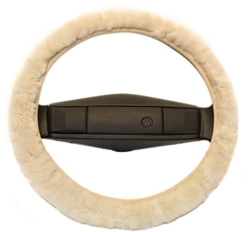 Reissner Lammfelle | LERA-15 -PER| Lenkradbezug Lenkradschoner Lenkradhülle für Auto und Wohnmobil | Echtes Merino Lammfell | Florhöhe 15mm | passend für ⌀40cm | Anti Rutsch | Farbe perl