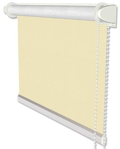 Interdeco Verdunkelungsrollos/Thermo-Rollo Beige BxH 71 x 215 cm ohne Bohren (Klemmfix-Rollo) für Balkontüren mit Seitenzugrollo mit Silberbeschichtung
