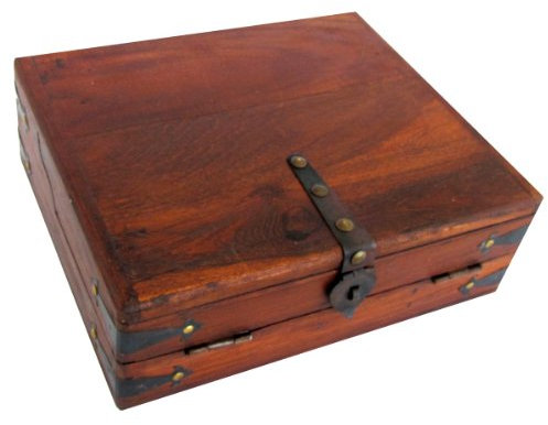 TG,LLC Treasure Gurus Holz-Schreibtisch, Antik, Tragbar, 26.8 cm x 22.9 cm x 8.9 cm