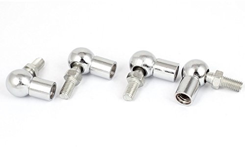sourcing map 4stk. Gelenkkopf Kugellager mit Bolzen, Recht-Hand Innengewinde M10x1,5mm und Recht-Hand Außengewinde M8x1,25mm, L-Form Kugelpfanne Endfitting