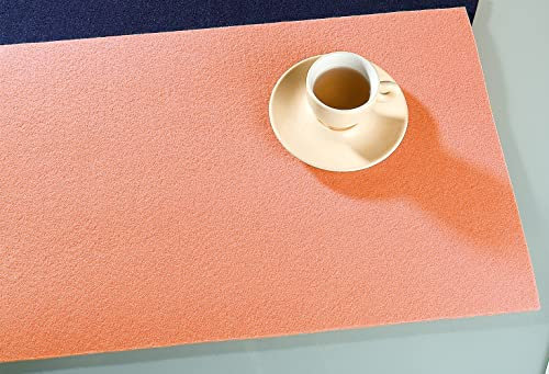 GILDE Tischset Platzset rechteckig 45 x 30 cm Filz Untersetzer 4er Set, Farbe:Lachsfarben