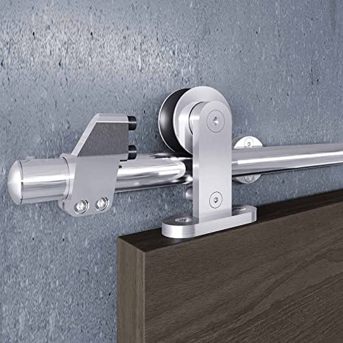 Stainless Steel Sliding Barn Wooden Door Hardware Track(6ft Single Door Kit)