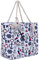 DonDon Strandtasche XXL mit Reißverschluss - Umhängetasche Damen, Shopper Tasche Damen im Beach Look mit Schulterriemen - Urlaub Must Haves Beach bag - Schiff weiß blau rot