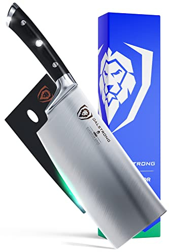 Dalstrong Couteau de Boucher - Couperet - 18 cm - Série Gladiator - Forgé Allemand HC Steel - Poignée G10 - Avec Gaine - Certifié NSF