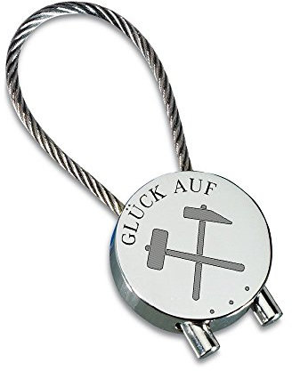 GravurManufakturBerlin Schlüsselanhänger Bergbau Glück Auf Handwerk Zunft silbern