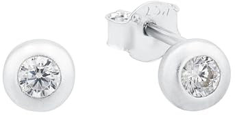 Amor Ohrstecker 925 Sterling Silber Damen Ohrschmuck, mit Zirkonia synth., 0,5 cm, Silber, Kommt in Schmuck Geschenk Box, 9064021