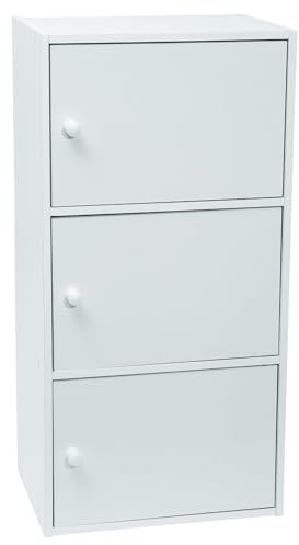 WERKA PRO Meuble Blanc à Portes 3 Portes (80 x 40 x 29 cm)