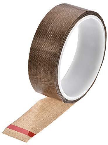 sourcing map Glasfaser PTFE Klebeband 30mm x 10m (Breite*Länge) PTFE Dichtungsband Selbstklebend PTFE Gewindedichtband Hitzebeständig Braun PTFE Band für Vakuummaschine Lebensmitteldichtung