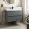 Affine® 800mm Vanity Unit Wash Basin Sink Bathroom Wall Mounted Storage Cabinet Cupboard Cloakroom, Soft Close Drawers, Grey Gloss