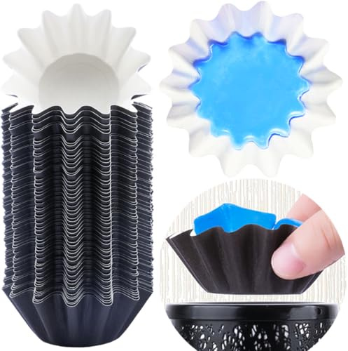 FANDOL Lot de 50 Chauffe-Cire réutilisables et étanches - Plateau de Cire pour Cire parfumée, Chauffe-Cire électrique, Chauffe-Bougies, fondeur de Cire et brûleurs de Cire (Noir)
