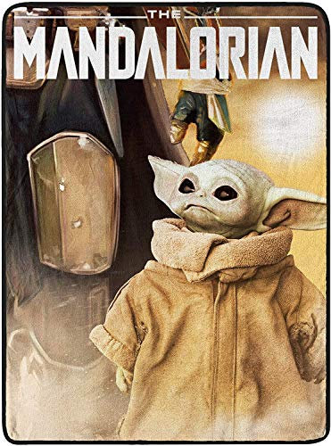 Star Wars The Mandalorian Baby Yoda Plüsch-Raschel-Überwurf, Doppelgröße, 152,4 x 203,2 cm