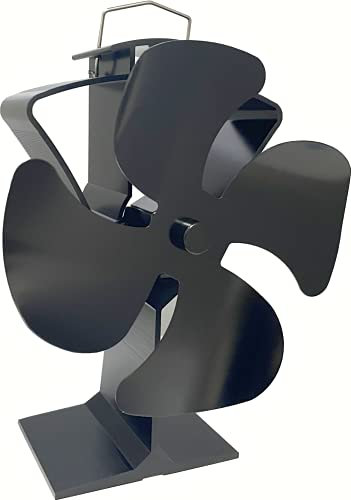 Ofenventilator, Holzofenventilator, Kaminventilator Ohne Strom, Kaminlüfter Wärmebetriebener Ventilator 4 Flügel für Holzscheitöfen