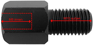 Area1 M8 Rechtsgewinde auf M10 Rechtsgewinde Motorrad Spiegel Adapter (1 Stück) Motorroller Rückspiegel Adapter (M8 Rechts auf M10 Rechts)