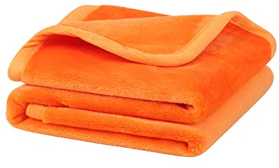 PiccoCasa Haustier-Hundedecke, flauschig, Fleece, weich und warm, Welpenbettdecke, Überwurf, waschbar, 60 x 80 cm, Orange