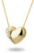 MIORE Schmuck Damen 0.02 Ct Diamant Halskette mit Kettenanhänger Herz mit 4 Diamanten Brillanten Kette aus Gelbgold 18 Karat /750 Gold