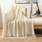 Hayisugal Kuscheldecke Flauschig Super Weiche Boho Decke Flauschig Wolldecke Wendedecke als Sofadecke Fleecedecke Tagesdecke Couchdecke, Beige, 130 x 150cm