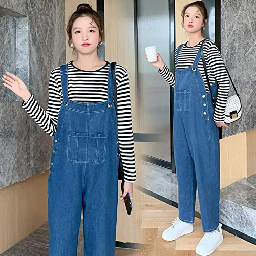 Yujun Large Jambe Ample Denim maternité Bavoir Jeans Combinaisons vêtements pour Femmes Enceintes Grossesse Salopette Pantalon Printemps décontracté