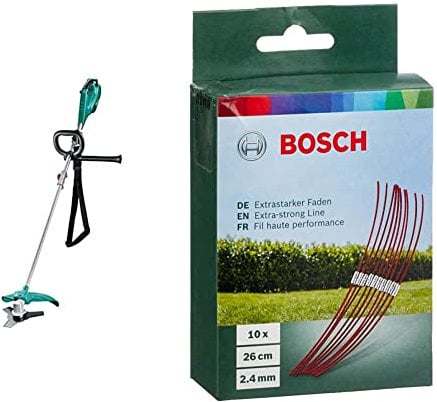 Bosch Trimmer AFS 23-37 (950 W, cutting diameter blade: 23 cm, cutting diameter line: 37 cm, in carton packaging) & Bosch F016800181 Extra-strong Thread 26cm (10 pack) for 26 Combitrim