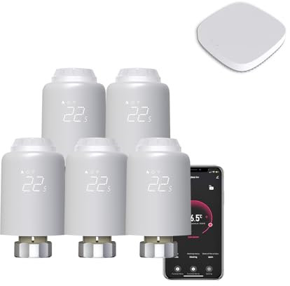 Qiumi Zigbee Smart Thermostatic Radiator Valve, Unterstützt Fernbedienung durch Smart Life App, Sprachsteuerung durch Alexa und Google Assistant (LED Display)