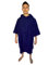ALLEN & MATE Handtuch-Poncho mit Kapuze für Erwachsene, 100% Frottee-Baumwolle, Wickelmantel zum Schwimmen, Surfen, Baden am Strand (L-XL, Marineblauer Delphin)