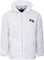 Maan Store Mens Bowling Jacket Waterproof Fully Fleece Lined Detachable Hood Bowling Logo On The Front Front Pockets White/S