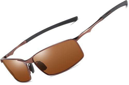 AORON Polarisierte Sonnenbrille Herren Outdoor Sportarten Schutz Brille UV400 Schutz Fahrbrille (Braun)