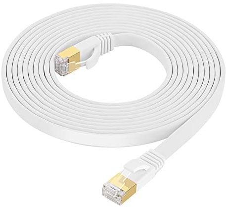 Fumitt Câble Ethernet Cat 8 3M,Câble réseau internet plat Gigabit RJ45 Lan haute vitesse 40Gbps 2000MHz pour Commutateur,Routeur,Modem,Xbox,PS4,boîtier TV
