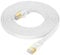 Fumitt Cable Ethernet Cat 8 de 3 m, alta velocidad, plano, Gigabit RJ45, cable de red de internet, 40 Gbps, 2000 MHz, para conmutador, router, módem, ordenador portátil, PC (blanco)