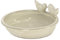 Esschert Design Desert Dream Vogeltränke Hellgrau/Creme - Glasiertes Terracotta-Vogelbad mit 2 Zier-Vögeln am Rand, Handarbeit, 31 x 23,5 x 6,5 cm - Wasserstelle & Futterschale für den Garten