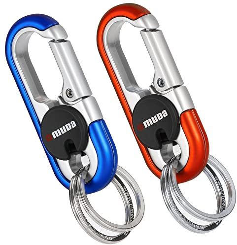 Thlevel Schlüsselanhänger Karabiner Auto Rostfreier Stahl mit Schlüsselringe für Motorrad Kfz Camping Wandern 2 Stücke