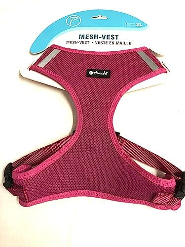 Petlando Hunde-Brustgeschirr Mesh Vest XL Fuchsia Halsumfang 44-50 cm, Brustumfang 57-81 cm