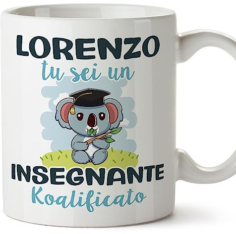 MUGFFINS Tazas Personalizadas para MAESTRO - En Italiano - Koalificati Personalizzati - 11 oz / 330 ml - Regalo Personalizable original y divertido