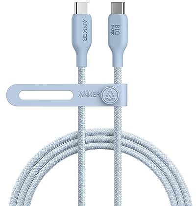 Anker Cable USB-C a USB-C, cable con carga rápida biotrenzado de 240 W de 6 pies, con certificación USB-IF para iphone 15, MacBook Pro 2020, iPad Pro, iPad Air, Samsung Galaxy S23/S22, Pixel, HP