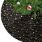 KONVINIT Weihnachtsbaumdecke Rund Schwarz Plüsch Christmasbaumdecke mit Sternen Weihnachtsbaum Rock aus Kunstfell für Christbaumständer Teppich,Weihnachtsdekoration,78cm Black