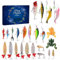 Adventskalender Angeln Weihnachten Countdown, 24 Tage Angelköder Set für Fischer Erwachsene Männer Teen Jungen, Weihnachten Adventskalender 2023 Angeln Adventskalender 2023 Geschenk für Weihnachten,