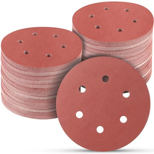 100 PCS 6 Inch Sanding Discs 1000 Grit, 6 Hole Hook and Loop Sandpaper, Round Orbital Sand Paper Discs for Sander