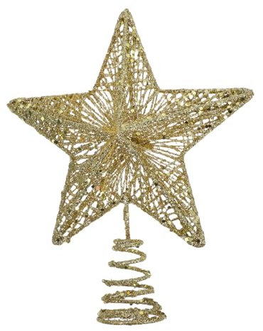 Cabilock 1 Pc Estrella Superior del Pentágono De Navidad Decoraciones De La Estrella del Árbol De Navidad Topper De Árbol De Estrellas Topper Estrella Oficina Dirigió Hierro Forjado