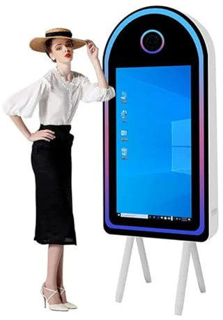 FXNFXLA 2024 Neue Magic Mirror Photo Booth, Selfie Magic Mirror DSLR Photobooth mit Touchscreen und Flightcase, für die Vermietung von Partys und Hochzeiten